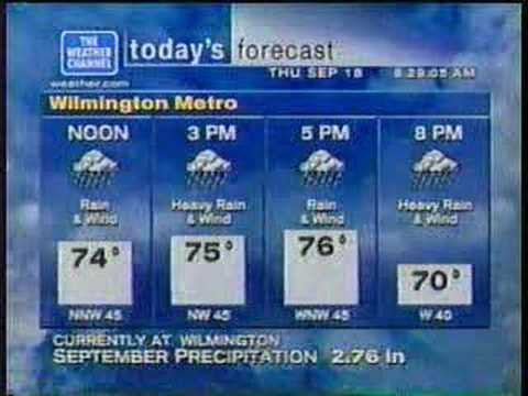 Weatherstar XL local forecast Wilmington, NC. 9/18/03