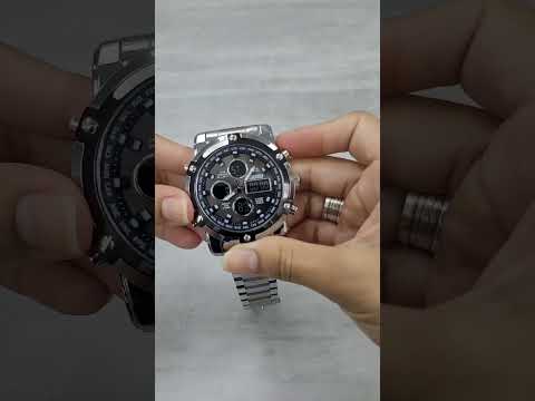 Relógio Masculino Skmei AnaDigi 1389 Prata e Cinza