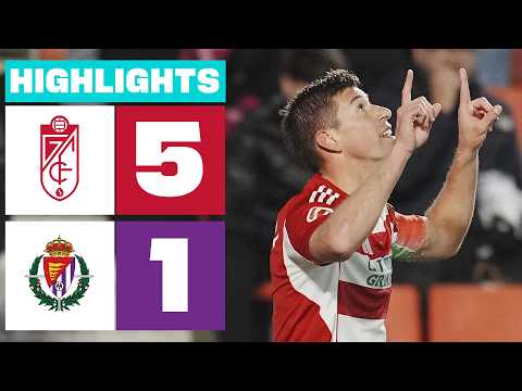GRANADA CF 5 - 1 REAL VALLADOLID | RESUMEN LALIGA HYPERMOTION