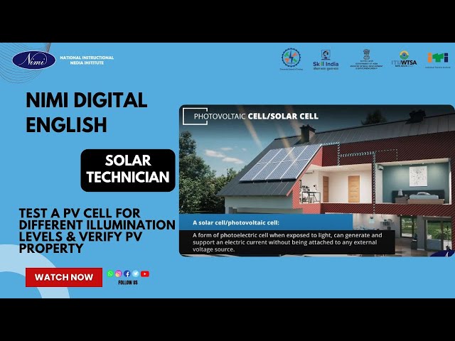 Test PV cell in sunlight at various angles of inclination and direction