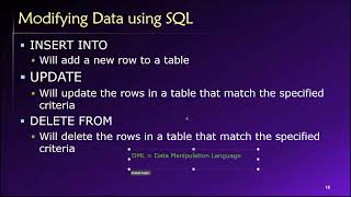 Topic 03, Part 05 - Introduction to the Data Manipulation Language (DML)