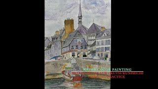 Water Color Painting/ practice reproduction of kunimiti Okutu France Honfleur