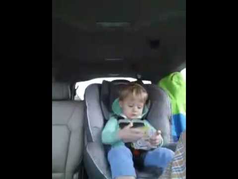 With his books in the car