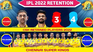 IPL 2022 - Chennai Super Kings Release and Retain players list |