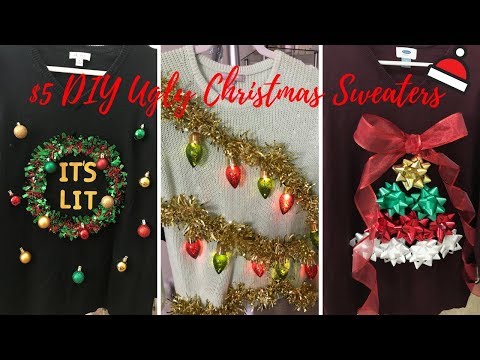 $5 EASY DIY UGLY CHRISTMAS SWEATERS (6 STYLES)