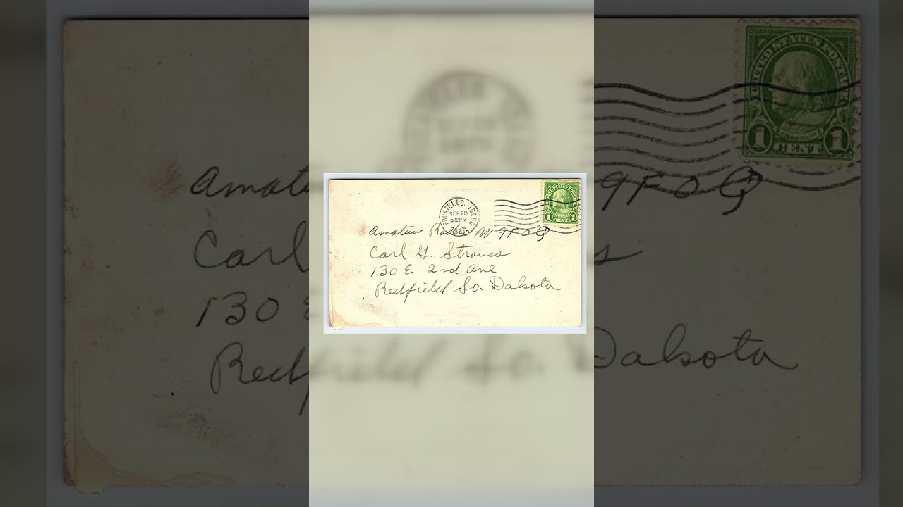 W6GPJ Press QSL Card, Pocatello Idaho, 1936 Postmark Video