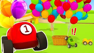 NEW EPISODE! Learn colors with the BALLOONS & racing cars for kids. Helper Cars cartoons for kids.