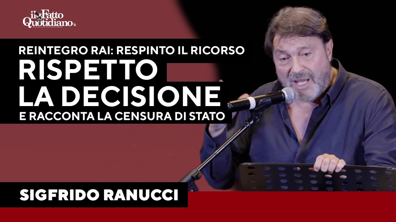 Reintegro in Rai, respinto il ricorso di Ranucci: "Rispetto la decisione" e racconta la "Censura"