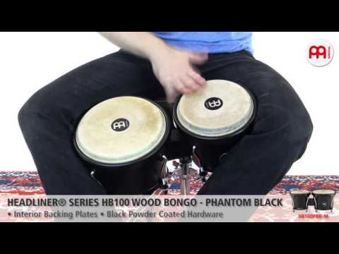 Headliner® Series HB100 Wood Bongo - Phantom Black - HB100PBK-M