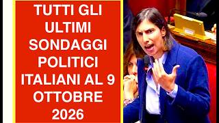 TUTTI GLI ULTIMI SONDAGGI POLITICI ITALIANI AL 9 OTTOBRE 2026