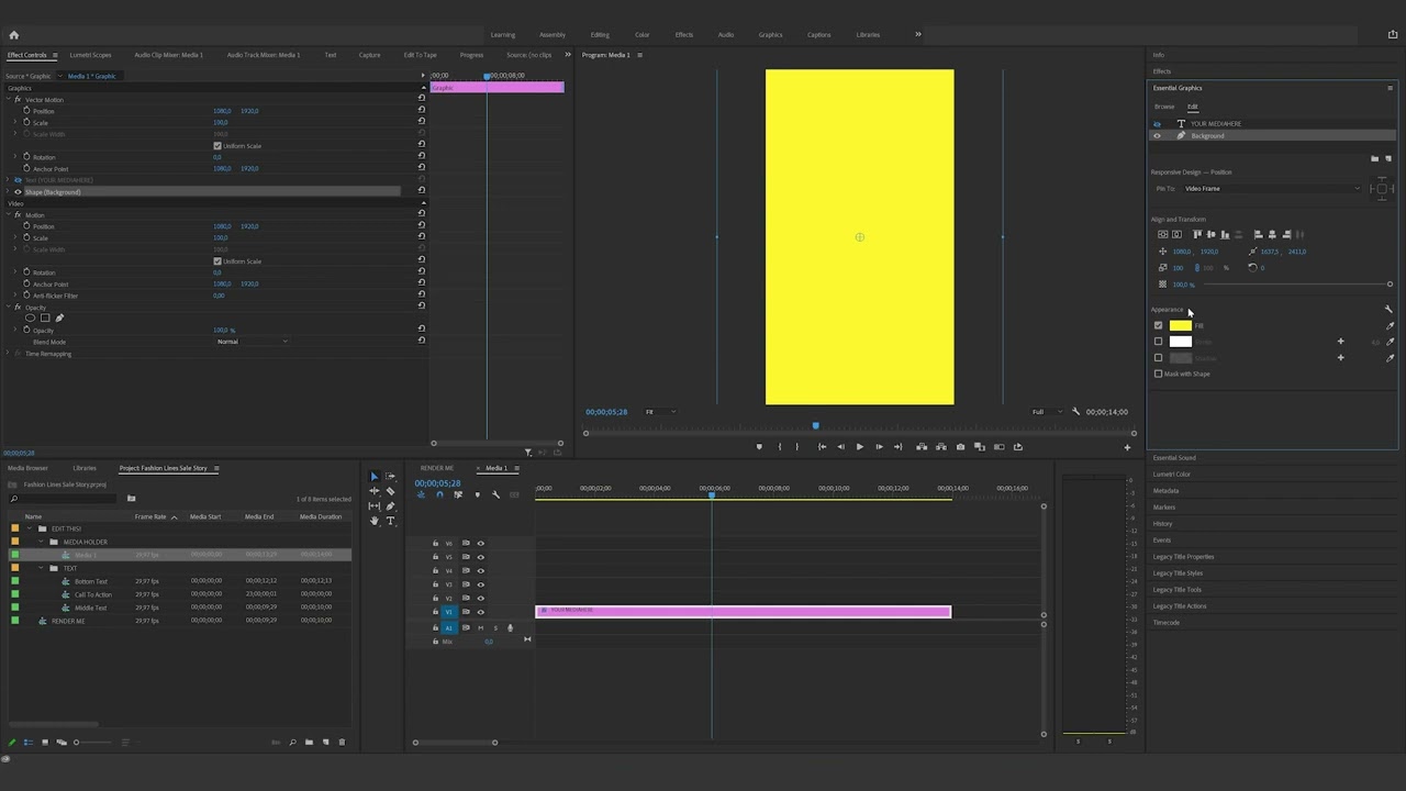 How to edit the Fashion Lines Sale Story in Premiere Pro