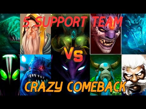 5 support team crazy comeback with megacreeps full game dota 2