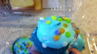 Nasty blue cupcakes from my mom and a toys r us gift card