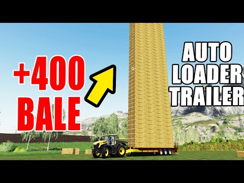 +400 BALE AUTO LOADER TRAILER!! AMAZING LOADING AND TRANSPORTING!! Farming Simulator 19