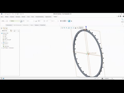 Pattern Using Axis in PTC Creo 3.0