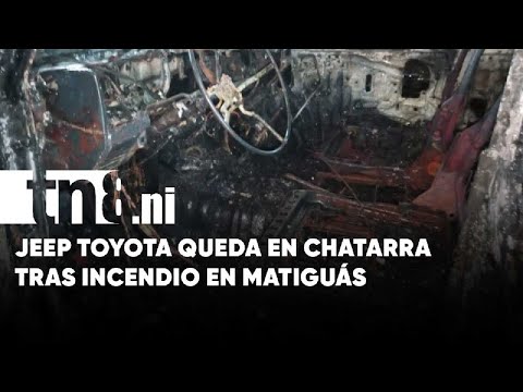 Jeep se quema por cortocircuito en Matiguás, Matagalpa