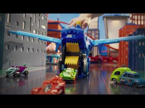 Mattel HOT WHEELS CITY transporteris – Dvigubas drakonas (JBM72) video