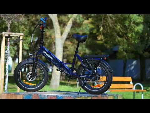 Elektrinis dviratis Samebike LOTDM200, 20", 750W, 13Ah, mėlynas video