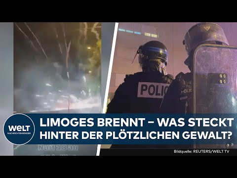 FRANKREICH: Straßenschlacht! Brennende Barrikaden und fliegende Molotow-Cocktails in Limoges