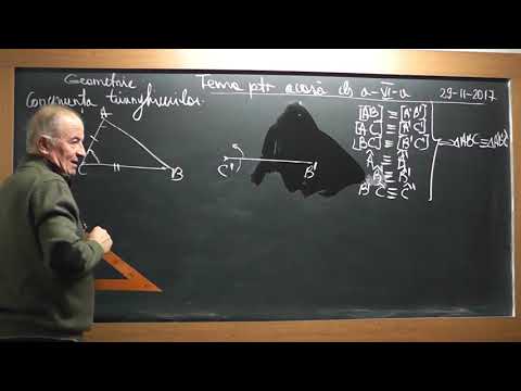 1/2 Lectia 1646 Clasa 6 Congruenta triunghiurilor Cazuri de congruenta Probleme de geometrie plana