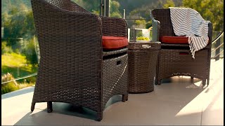 Outdoor Wicker Bistro Set 5 Pieces Best Choice Products
