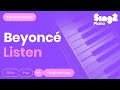 Listen Karaoke | Beyoncé (Piano Karaoke)