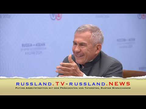 Putins Arbeitstreffen mit dem Präsidenten von Tatarstan, Rustam Minnichanow