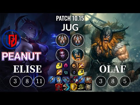 LGD Peanut Elise vs Olaf Jungle - KR Patch 10.15
