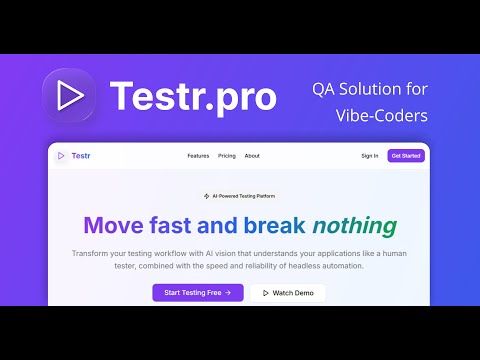 Testr video preview
