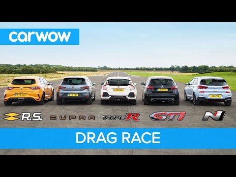 i30N vs Type-R vs Megane RS vs Cupra R vs 308 GTi - DRAG RACE, ROLLING RACE, BRAKE TEST & REVIEW!