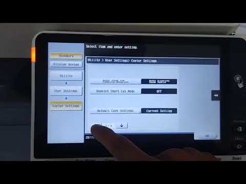 how to set paper thickness in Konica Minolta photocopier