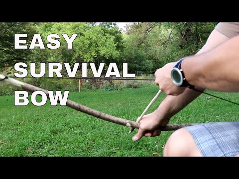 How to make a Primitive Bow And Arrow - Survival tool in 10 minutes