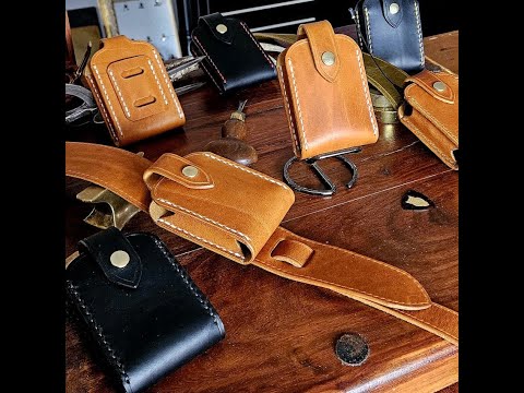 Guitar Wireless transmitter holster - handmade, hand stitched, vegetable tanned leather. image 25