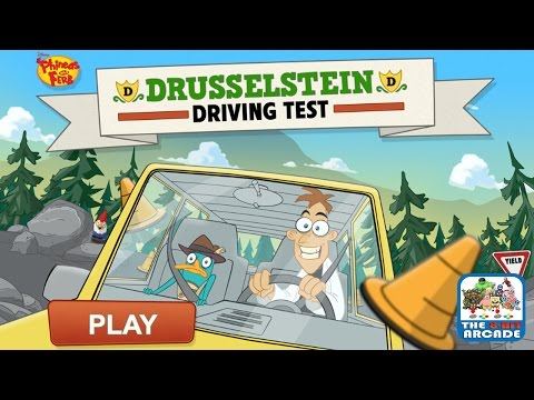 Phineas And Ferb: Drusselstein Driving Test - Pass the driving test! (Gameplay, Playthrough) Video