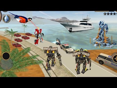 Vegas Crime Simulator - (Dual X Transformer Attack on Huge car robot) Superhero Help Transformer
