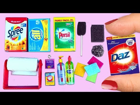 10 DIY Miniature Kitchen Cleaning Supplies  - Easy Doll Crafts