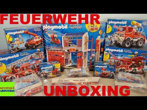 Playmobil fire department unboxing all sets seratus1 unboxing rescue vehicle fire station