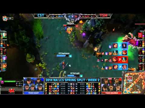 Amazing Team fight by Shiphtur Katarina and Coast - CST vs TSM - 2014 NA LCS Spring Highlights
