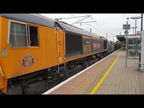 66725 & 66729 on RHTT 3W74 Tonbridge West Yard- Tonbridge West Yard at Ashford 4th October 2018