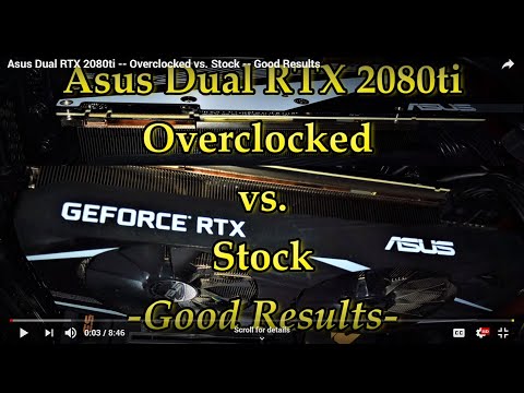 Asus Dual RTX 2080ti -- Overclocked vs. Stock -- Good Results