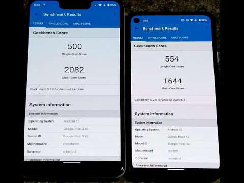 Google Pixel 3xl VS Pixel 4a Benchmarks
