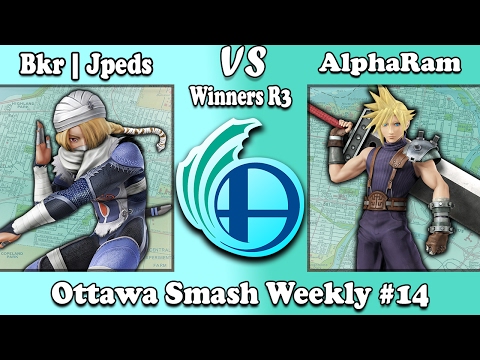 Ottawa Smash Weekly #14 Bkr | Jpeds (Sheik) vs AlphaRam (Cloud) Winners Round 3