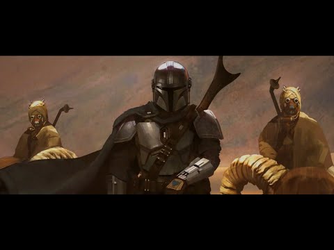 Baby Yoda (Grogu) and Mando Struggling to Fix the Ship