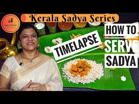 Time Lapse - Kerala Sadya on banana leaf/Traditional way of serving Sadya banana leaf | Vishu-Onam