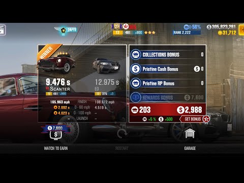 CSR2 - DB5 (EP 750-800) (1/4 mile) - tune & shift for Tournaments (updated) (day 1) - 9.476