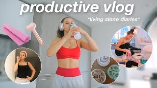 PRODUCTIVE VLOG: cleaning my apartment, gym workouts, & prep/pack with me for spring break! ⭐️