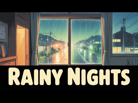 Late Night Rain in a Cozy Room | Relaxing Lofi Guitar & Heavy Rain Sounds