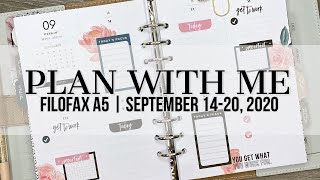 Plan with Me | A5 Filofax | Cloth and Paper Weekly Inserts | September 14-20, 2020 #filofax