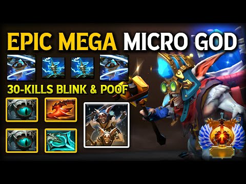 EPIC MEGA MICRO GOD Meepo | 30-Kills Non-stop Blink & Poof Destroys All his OPPS 7.39e DotA 2