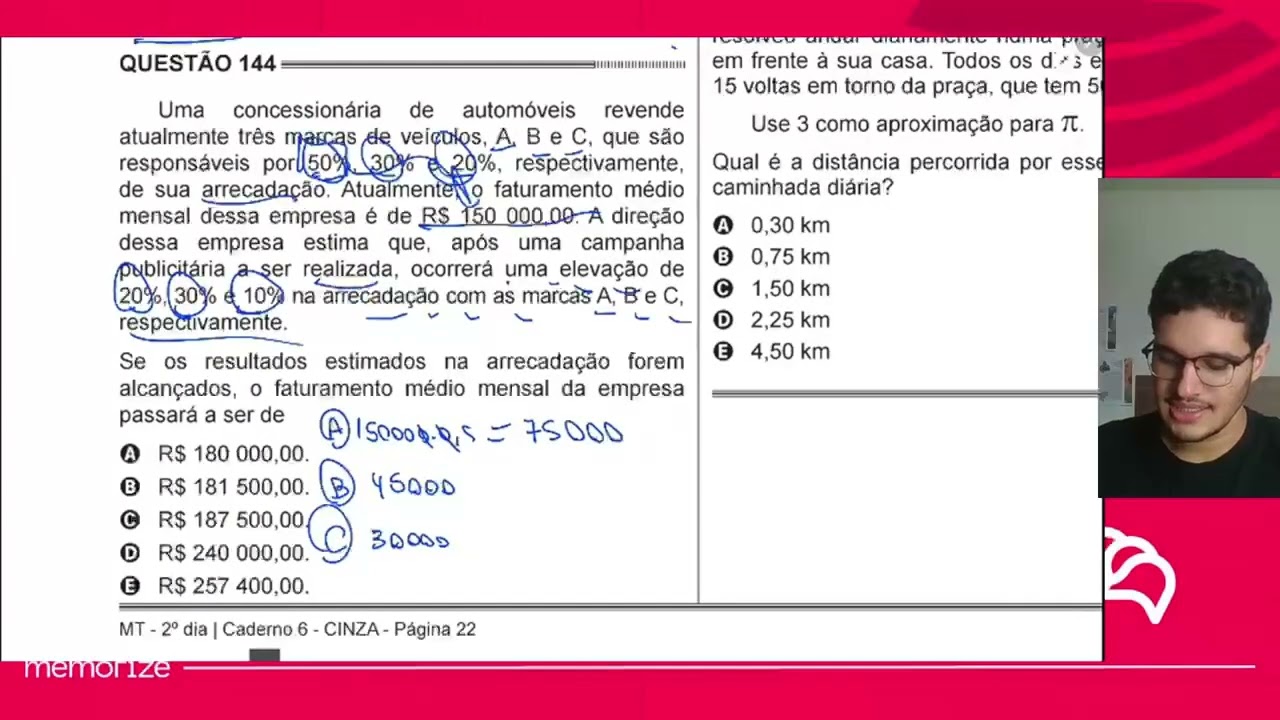 Resolução em Vídeo — Questão 144 ENEM 2014 PPL